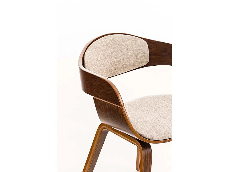 Dudeco Cadeira Berlim Tecido Nogueira e creme