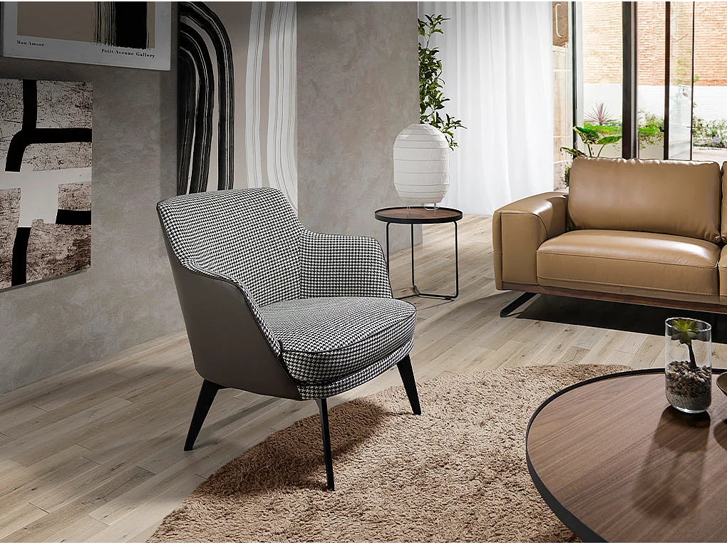 Dudeco Poltrona Vilnius Branco e Preto