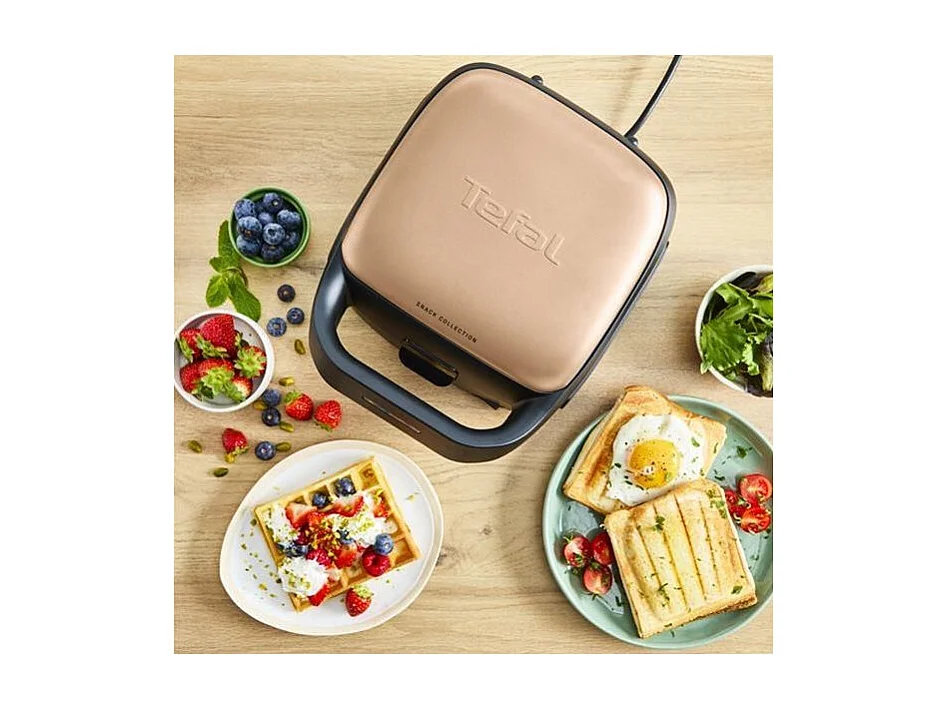 Tefal Croque-Gaufres 700W SW863JF0 mit 2 Abnehmbaren Antihaftplatten und Vertikaler Aufbewahrung