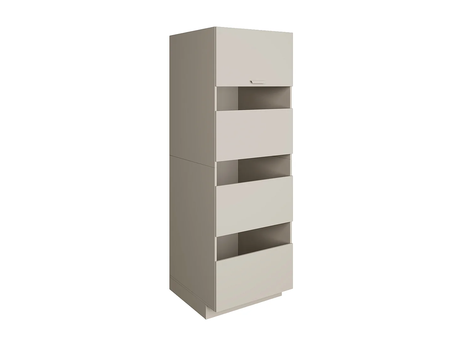 Badezimmer-Hochschrank stehend 68 cm – 4 Türen – Kaschmirgrau – HOLV