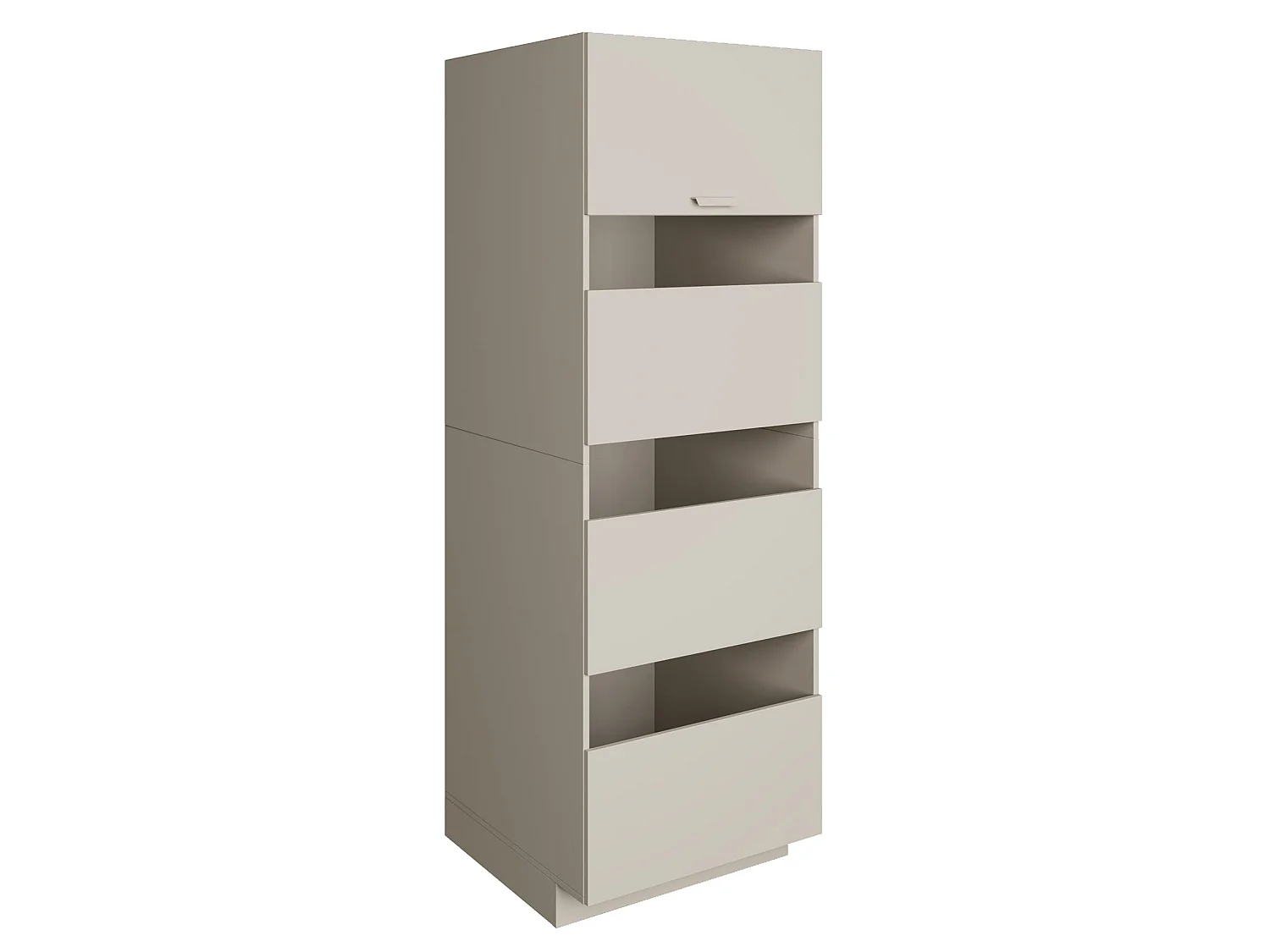 Badezimmer-Hochschrank stehend 68 cm – 4 Türen – Kaschmirgrau – HOLV