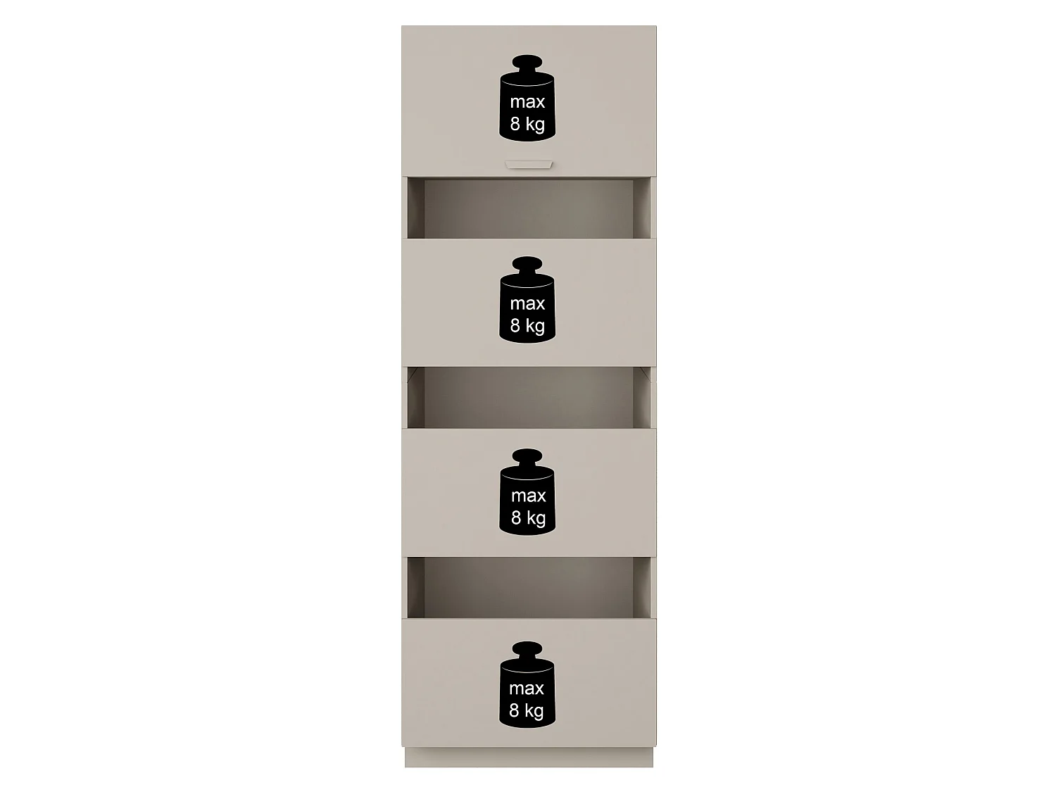 Badezimmer-Hochschrank stehend 68 cm – 4 Türen – Kaschmirgrau – HOLV
