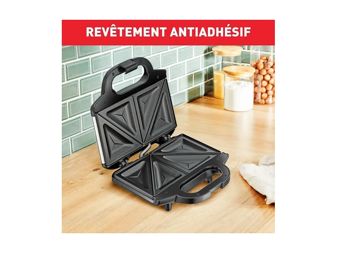 Croque-monsieur Tefal SM155212 ultrakompakt 700W Edelstahl Antihaftbeschichtung mit hitzebeständigem Griff und Sicherheitsverriegelung