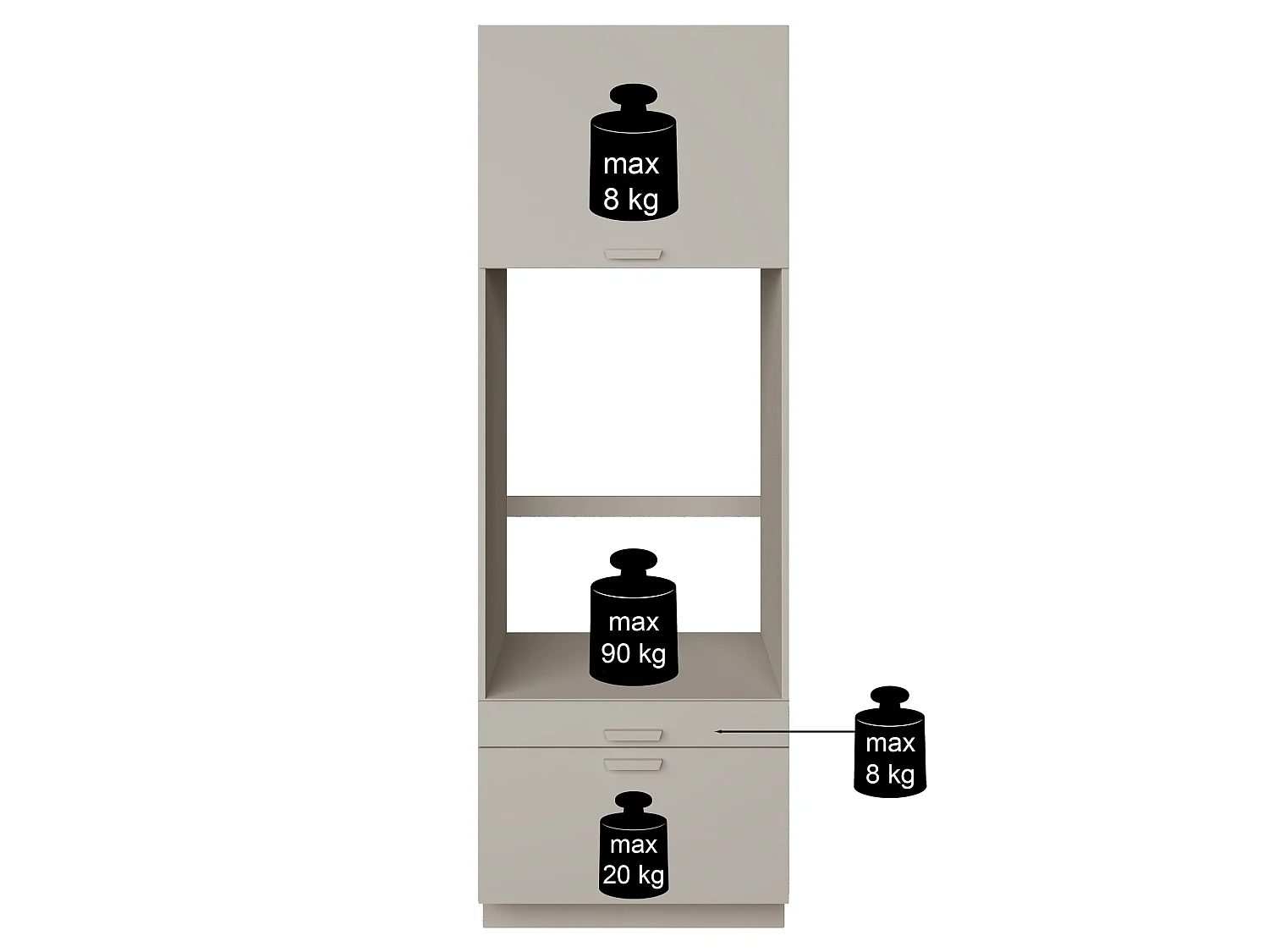 Wasmachinekast 68 cm met lade en plank – Kasjmiergrijs – HOLV