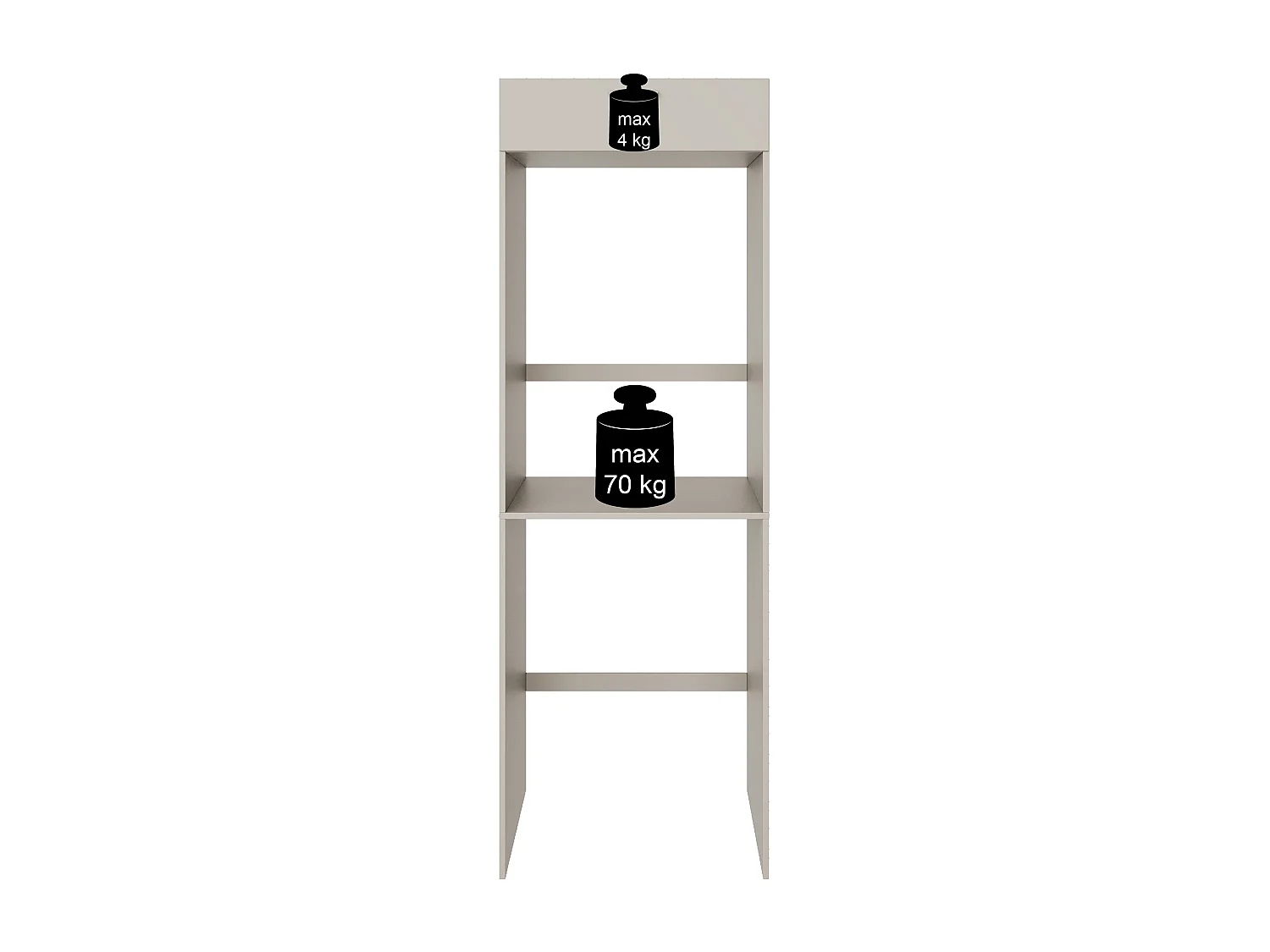 Waschmaschinen-Überbauschrank 68 cm – für 1 Gerät – Kaschmirgrau – HOLV