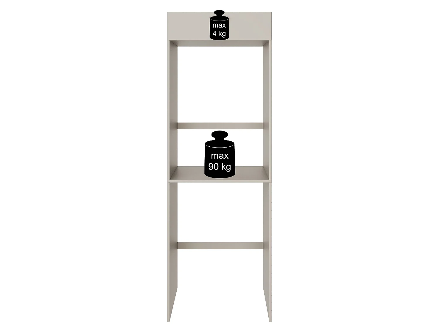 Wasmachinekast 68 cm voor 1 apparaat – Kasjmiergrij – HOLV