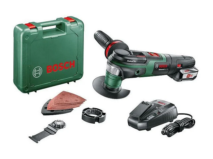 Bosch AdvancedMulti 18V kabelloses Multifunktionswerkzeug mit 2,5Ah Akku, Ladegerät und Zubehörset