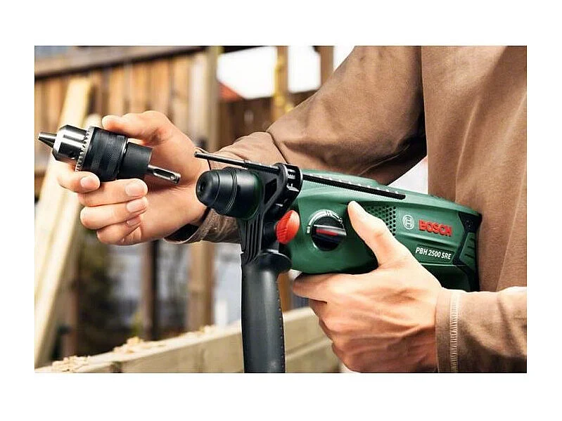 Bosch Bohrhammer PBH 2500 SRE 600W, 1,9J, SDS Plus Bohrfutter, Kunststoffkoffer und Zubehör inklusive