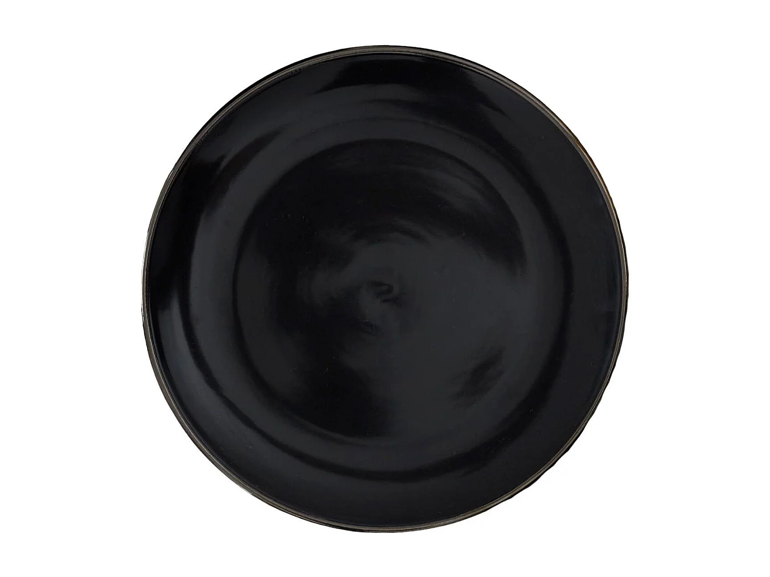 Assiette Noire Lisere Dore D26cm Noir, Or