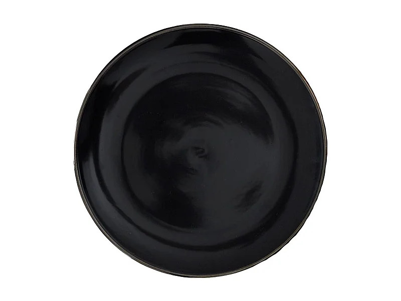 Assiette Noire Lisere Dore D26cm Noir, Or