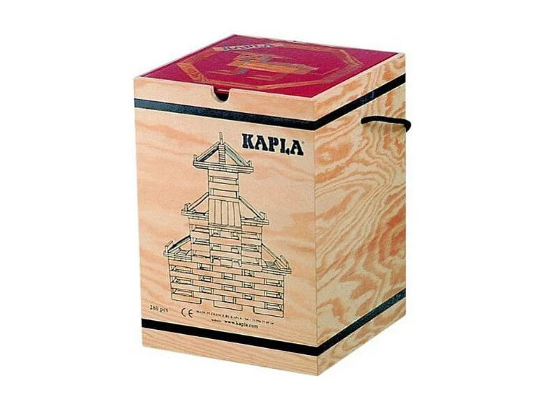 Kapla Koffer 280 plankjes van natuurlijk dennenhout - Creatief bouwspel voor kinderen vanaf 3 jaar met houten opbergkist