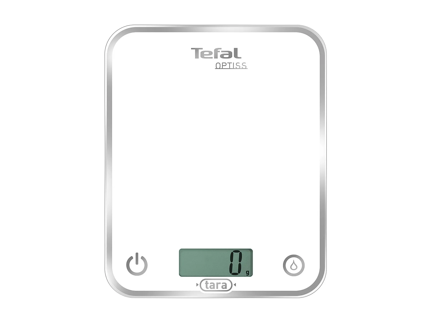 Elektronische Keukenweegschaal Tefal BC5000 5kg Precisie 1g Wit Ultra-Dunne Glazen Weegplateau met Muurbevestiging