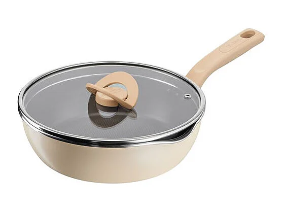 Tefal One Pick Pot Pan Koekenpan 24 cm - Anti-aanbaklaag, Kleur Vanille