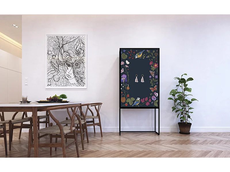 Buffetkast met 2 deuren in bedrukt MDF