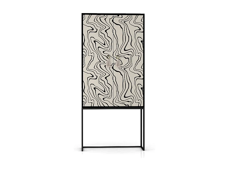 Buffetkast met 2 deuren in bedrukt MDF