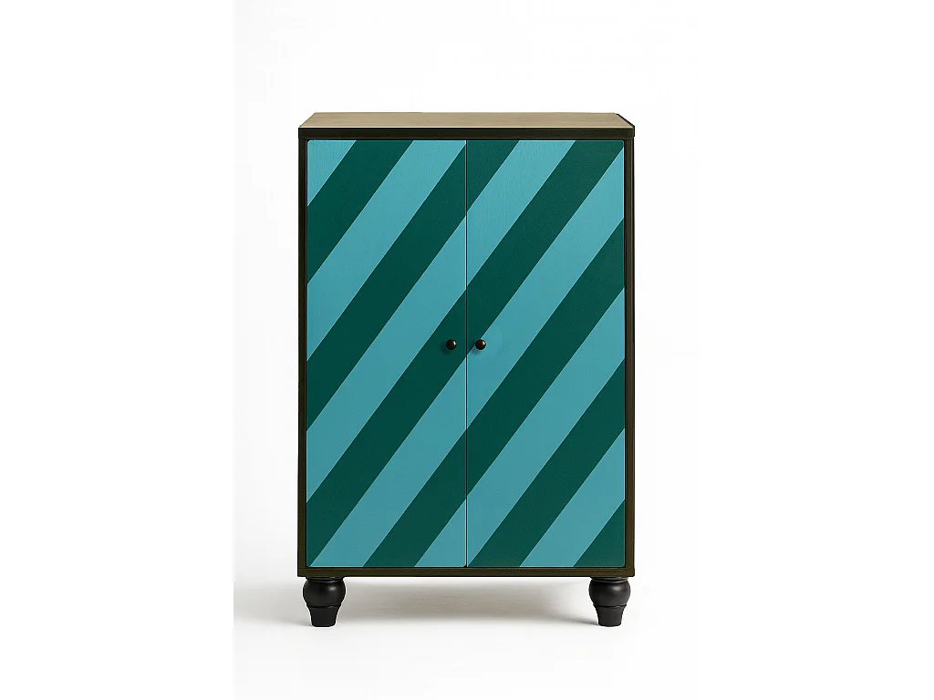 Buffet 2 portes en MDF mélaminé avec charnières à fermeture amortie