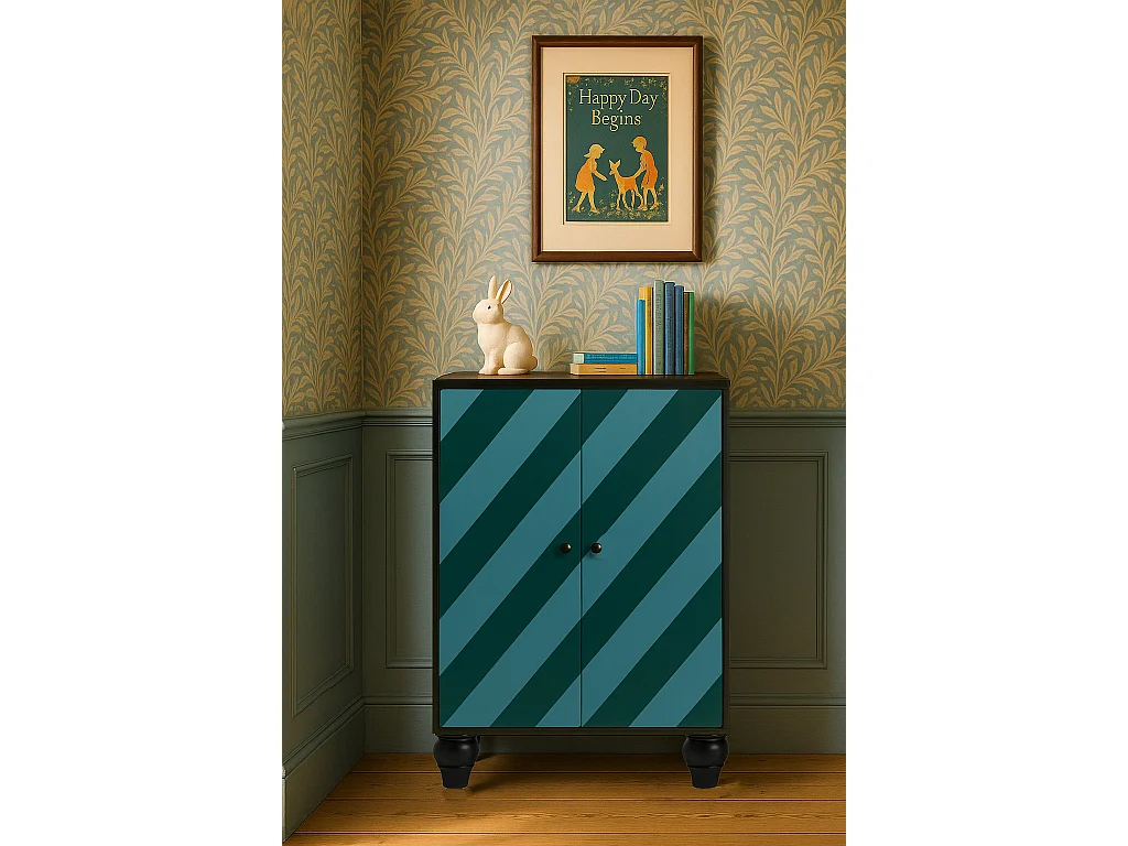 Buffet 2 portes en MDF mélaminé avec charnières à fermeture amortie