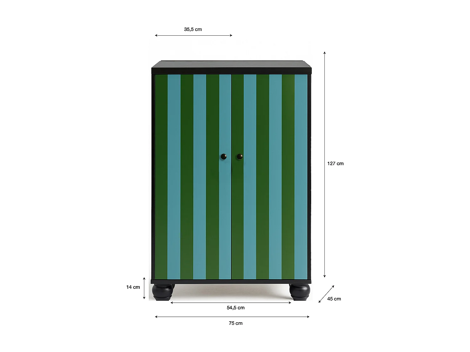Buffet 2 portes en MDF mélaminé avec charnières à fermeture amortie