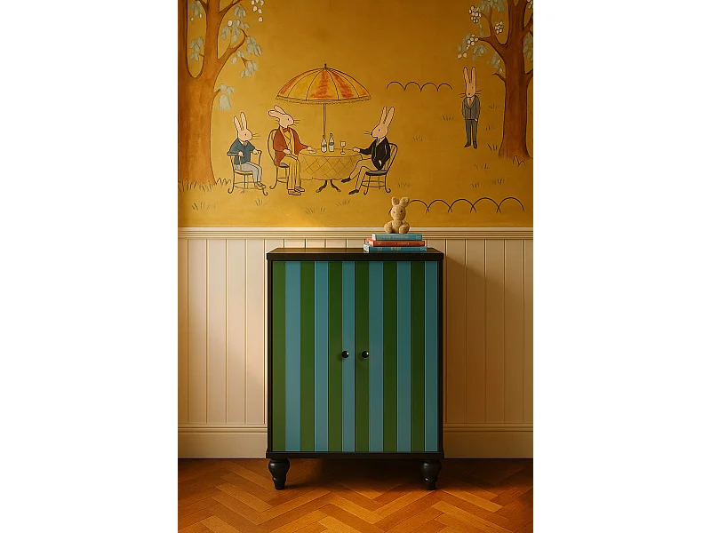 Armario aparador de 2 puertas en MDF melaminado con cierre amortiguado