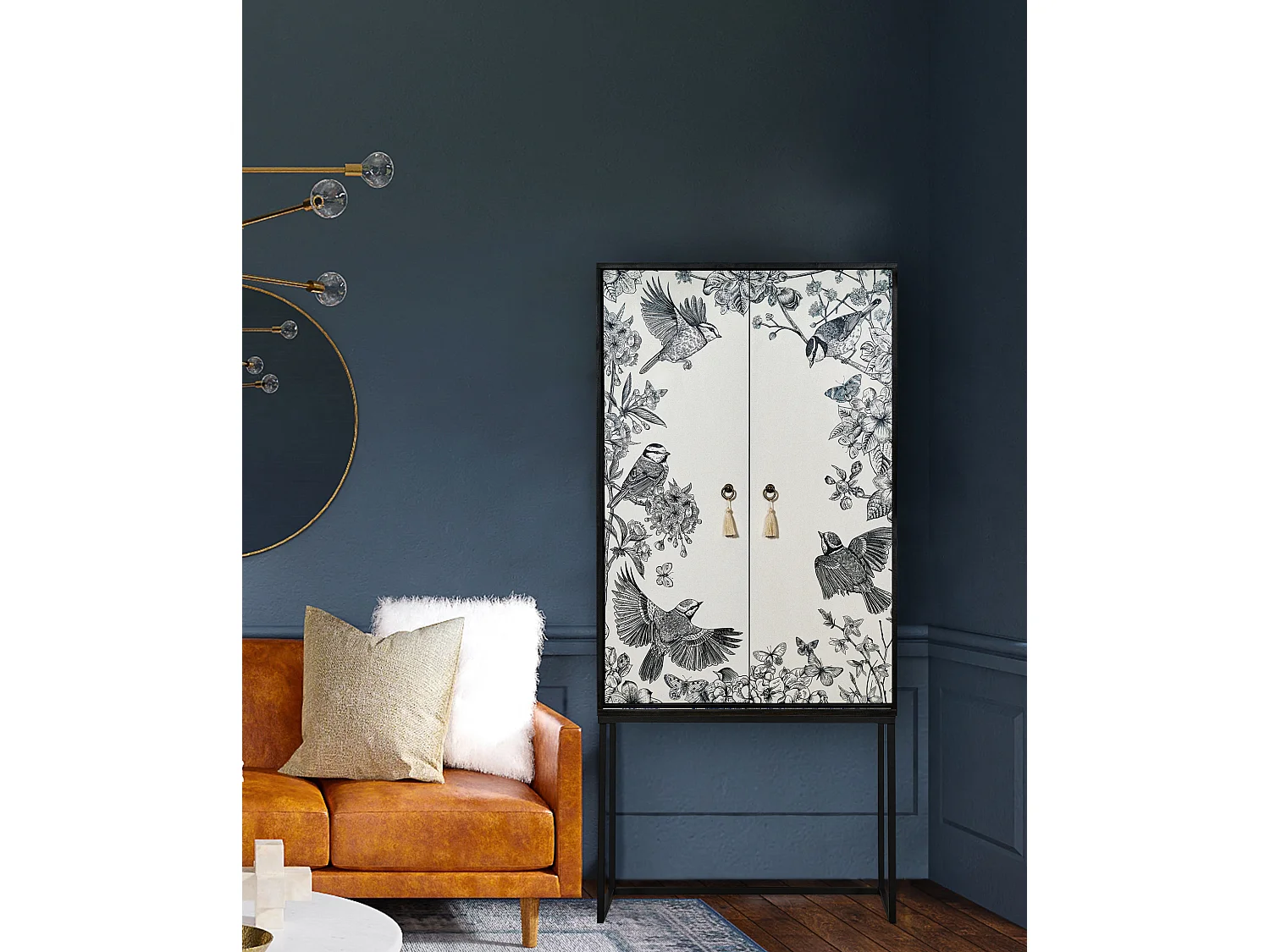 Buffetkast met 2 deuren in bedrukt MDF