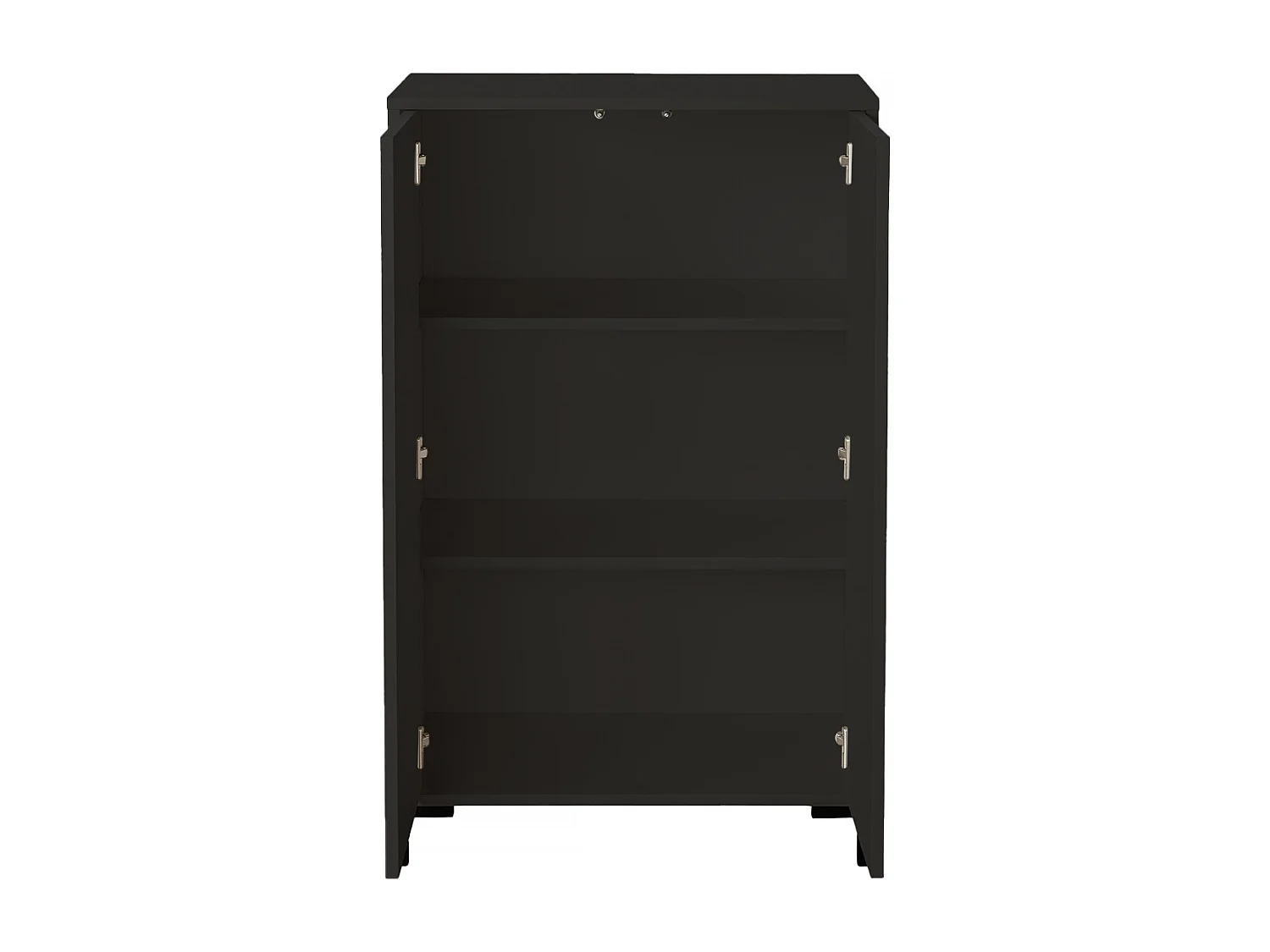 Sideboard aus MDF mit 2 dekorativen Türen mit schwarzem Blumenmotiv