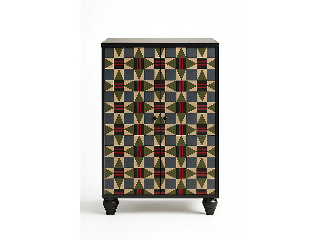 Buffet 2 portes en MDF mélaminé avec charnières à fermeture amortie