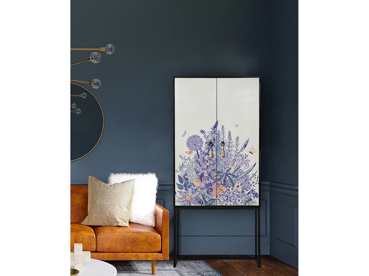 Buffetkast met 2 deuren in bedrukt MDF