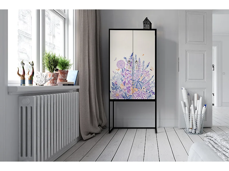 Buffetkast met 2 deuren in bedrukt MDF