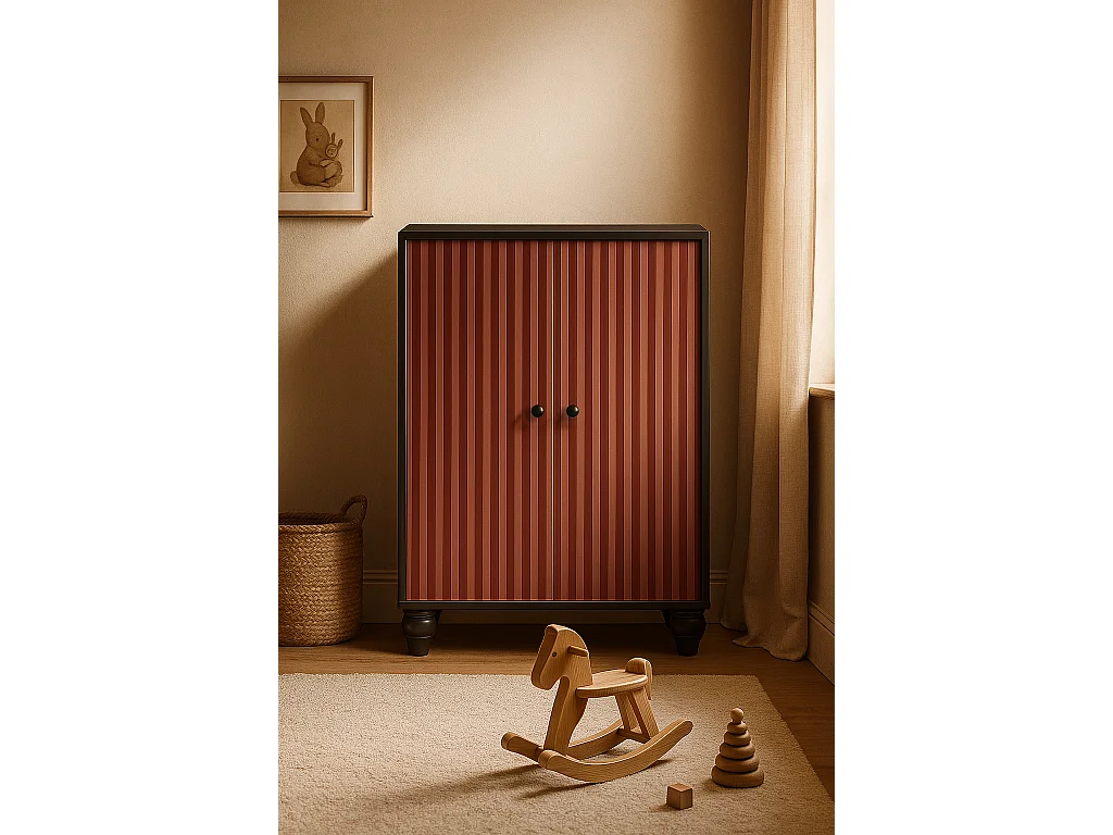 Buffet 2 portes en MDF mélaminé avec charnières à fermeture amortie