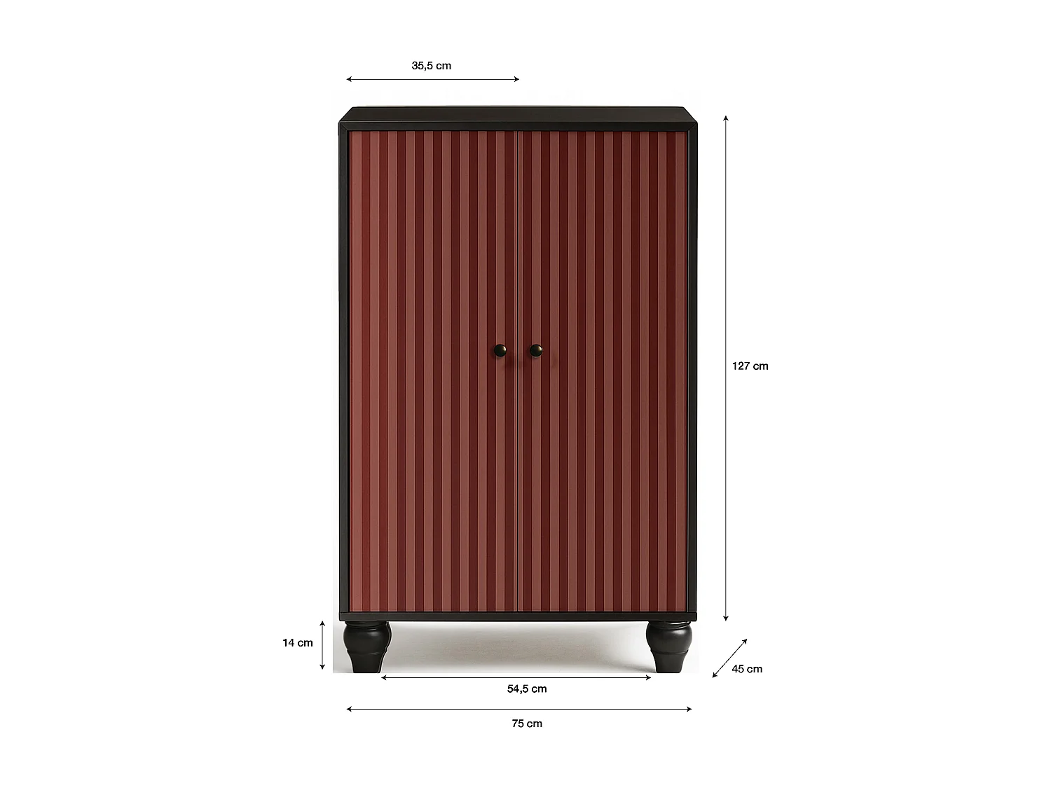 Buffet 2 portes en MDF mélaminé avec charnières à fermeture amortie