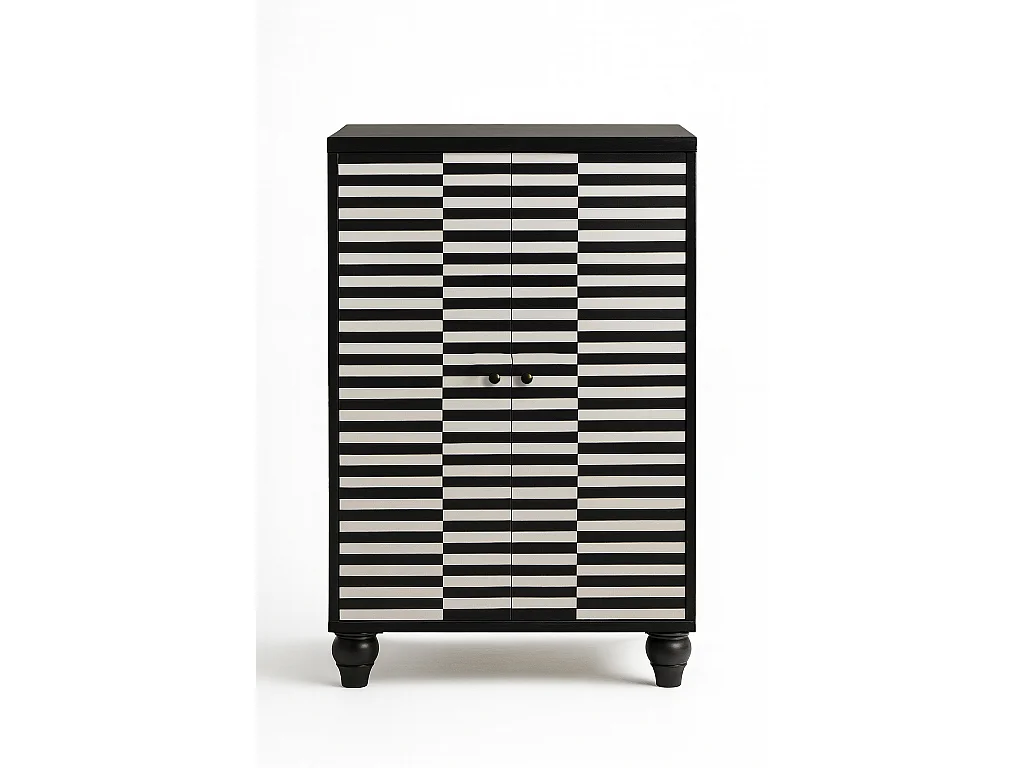 Buffet 2 portes en MDF mélaminé avec charnières à fermeture amortie