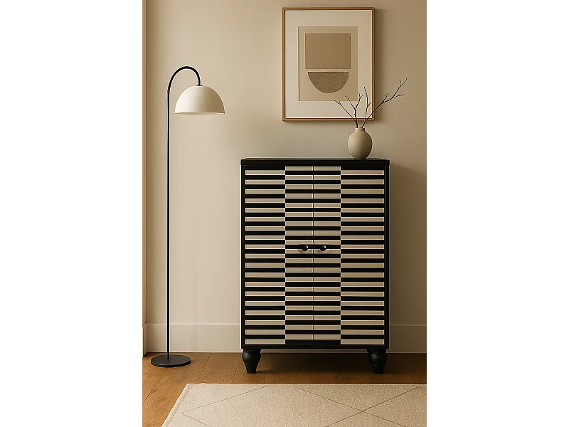 Armario aparador de 2 puertas en MDF melaminado con cierre amortiguado