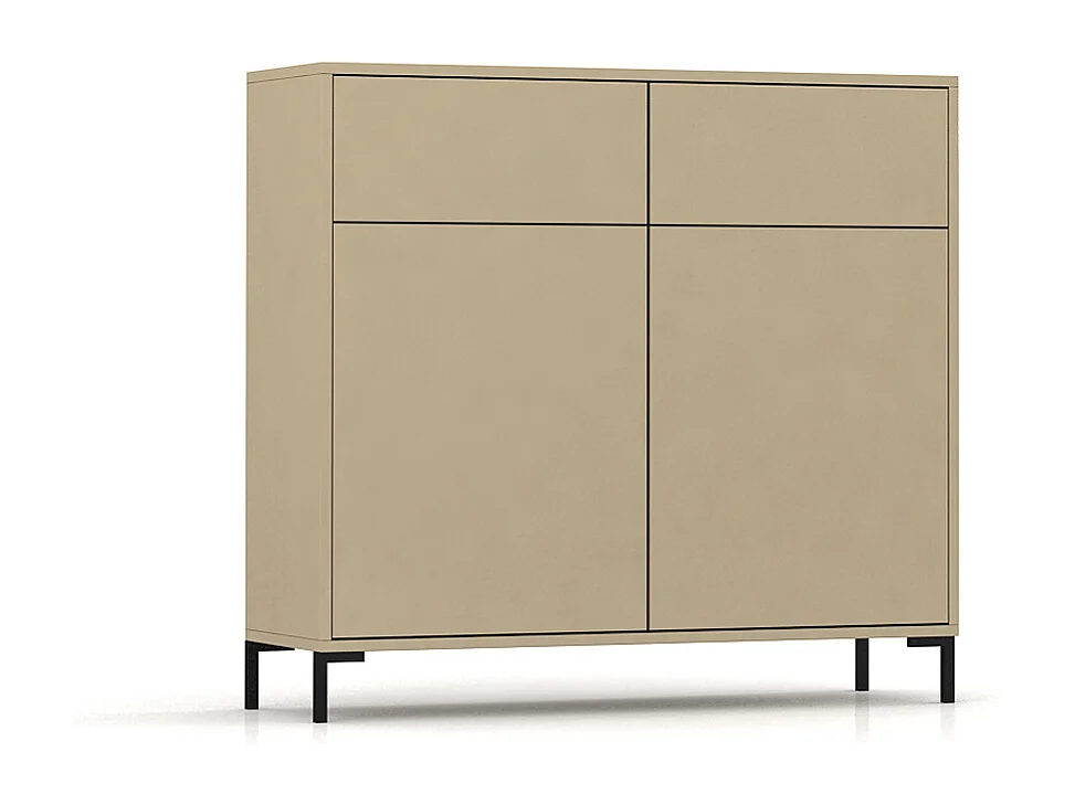 Aparador con 2 cajones y 2 puertas en melamina color topo