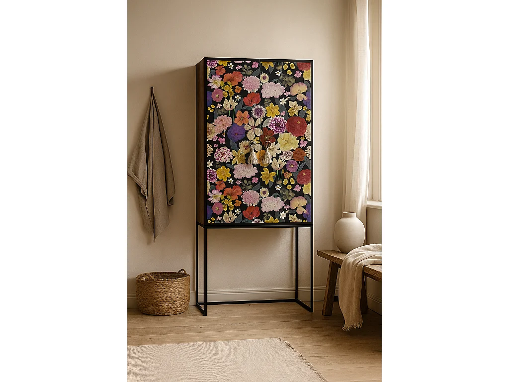 Buffetkast met 2 deuren in bedrukt MDF