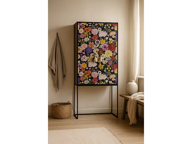 Buffetkast met 2 deuren in bedrukt MDF