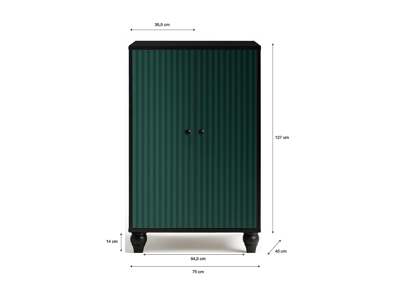 Buffet 2 portes en MDF mélaminé avec charnières à fermeture amortie
