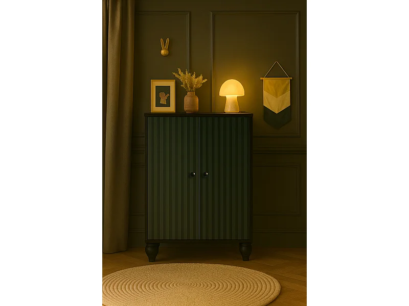 Armario aparador de 2 puertas en MDF melaminado con cierre amortiguado