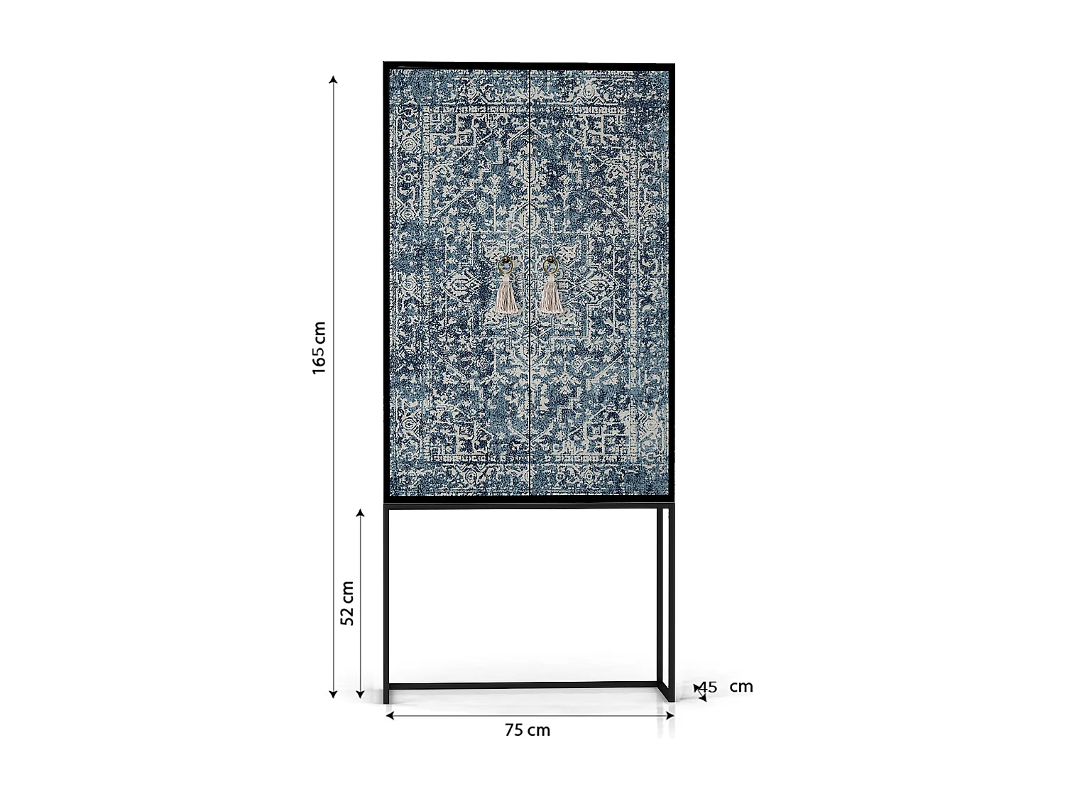 Buffetkast met 2 deuren in bedrukt MDF