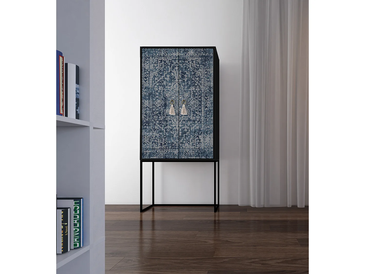 Buffetkast met 2 deuren in bedrukt MDF