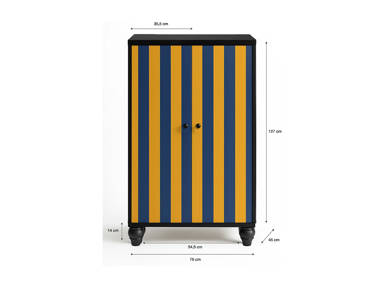 Buffet 2 portes en MDF mélaminé avec charnières à fermeture amortie