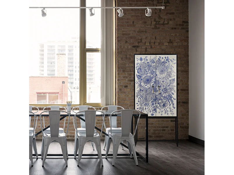 Buffetkast met 2 deuren in bedrukt MDF