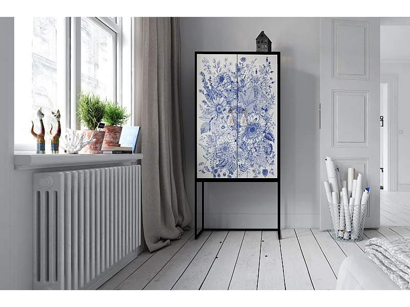 Buffetkast met 2 deuren in bedrukt MDF