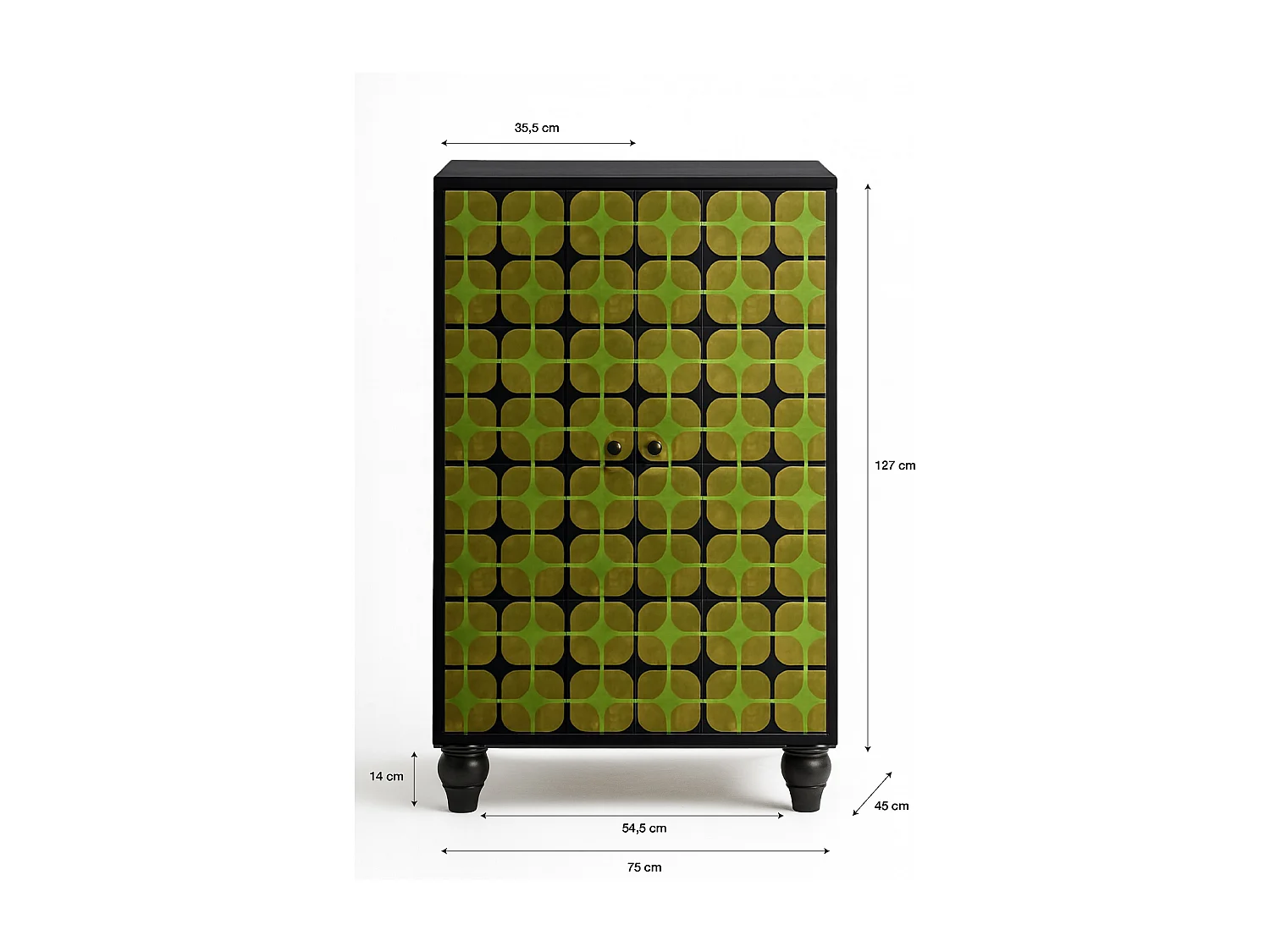 Buffet 2 portes en MDF mélaminé avec charnières à fermeture amortie