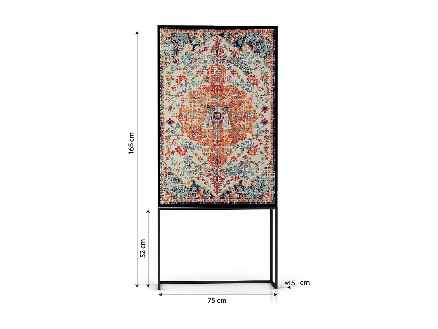 Buffetkast met 2 deuren in bedrukt MDF