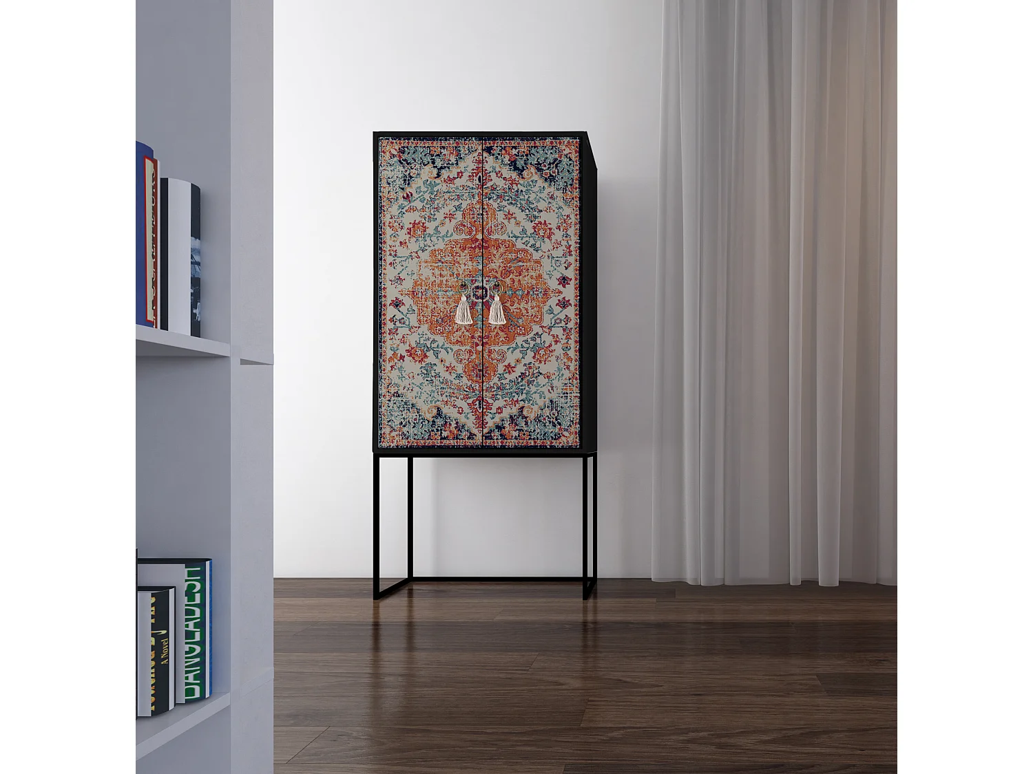 Buffetkast met 2 deuren in bedrukt MDF