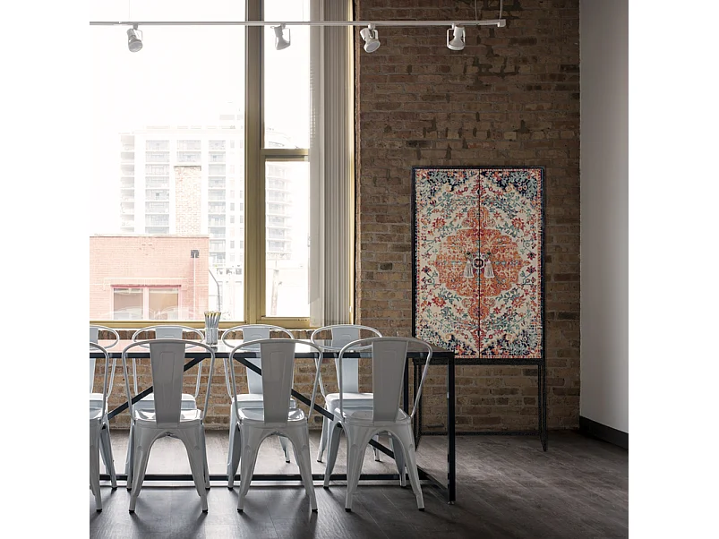 Buffetkast met 2 deuren in bedrukt MDF