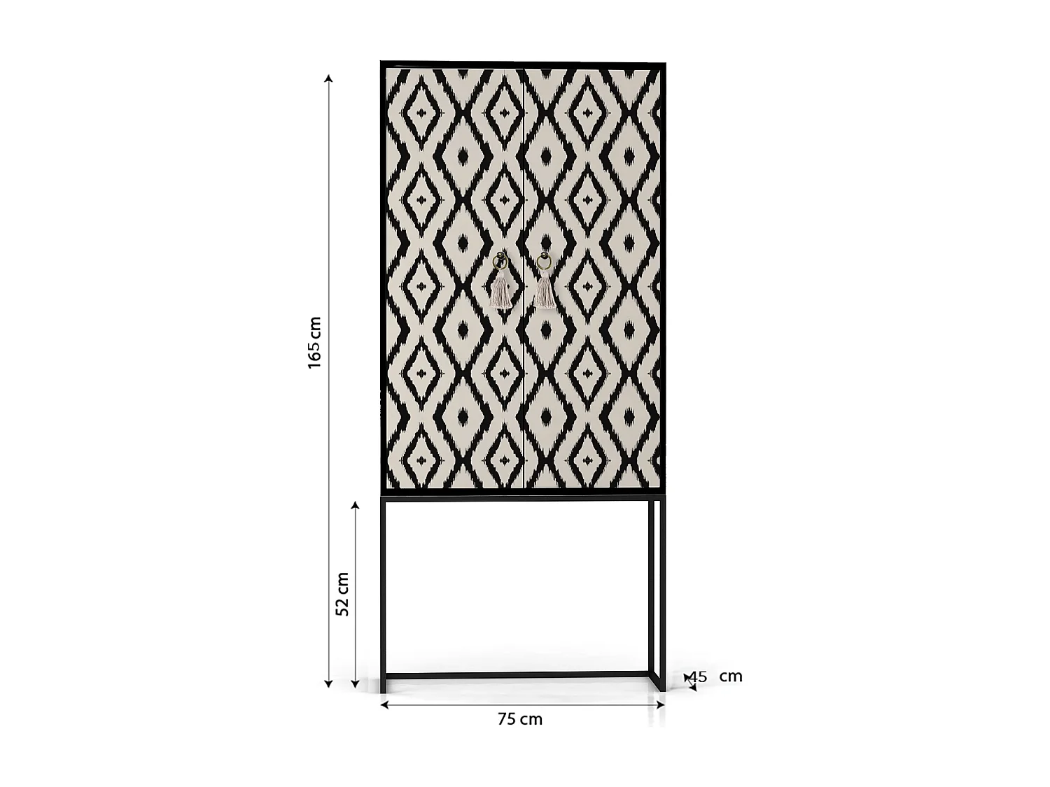 Buffetkast met 2 deuren in bedrukt MDF