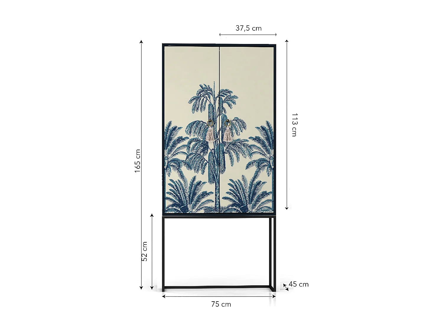 Buffetkast met 2 deuren in bedrukt MDF