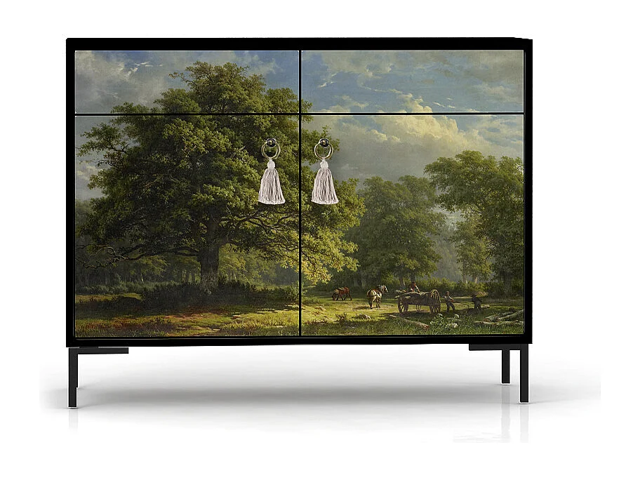 Schrank-Sideboard mit 2 Türen und 2 Schubladen aus MDF