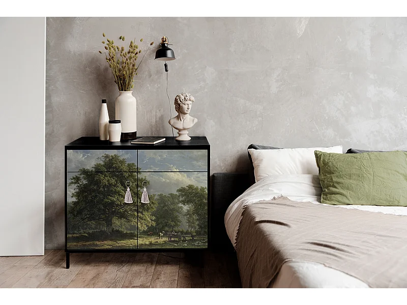 Schrank-Sideboard mit 2 Türen und 2 Schubladen aus MDF